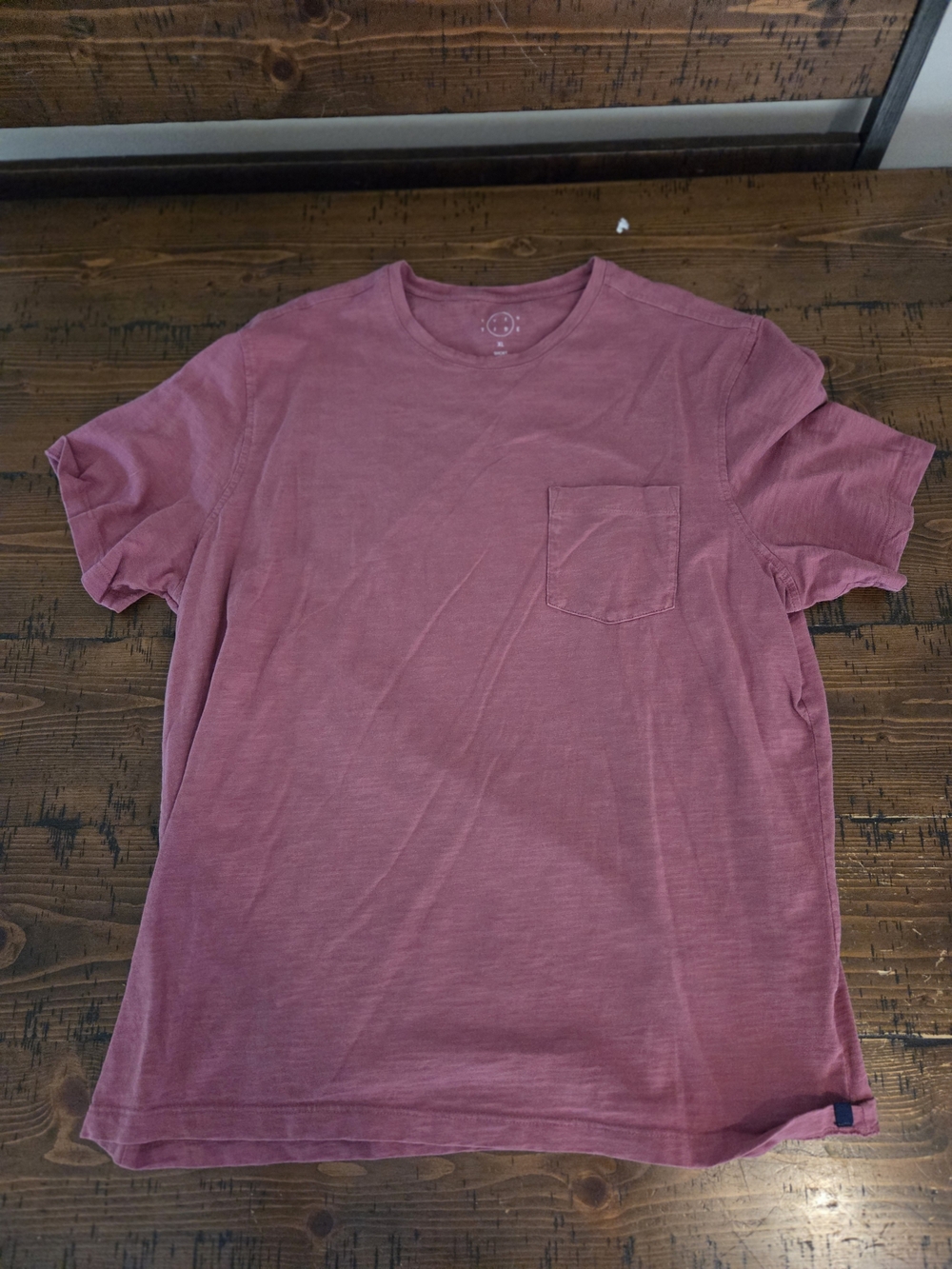 Men's Pocket Crew Tee in Dusty Rose - Relaxed Short Sleeve Shirt